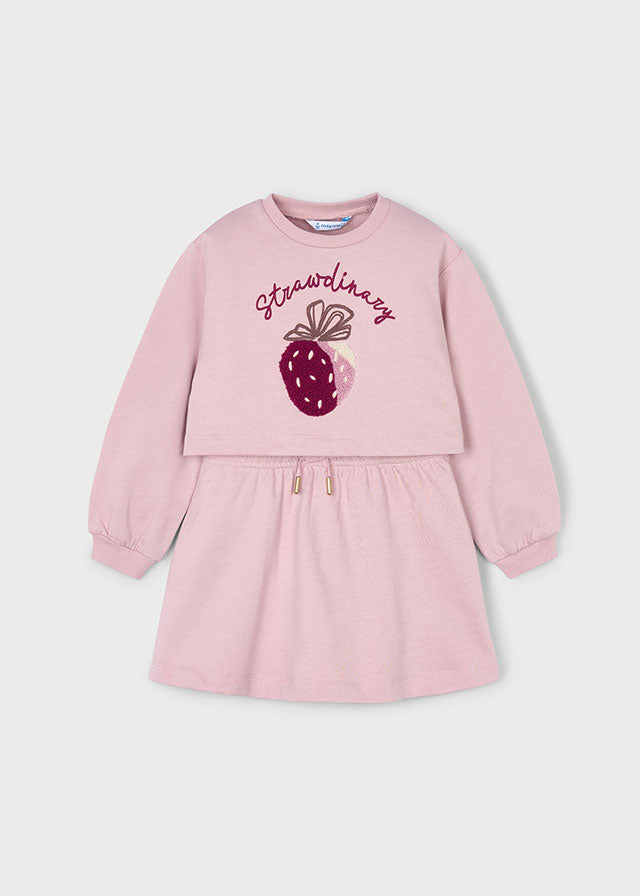 4927 Mayoral 2 Piece Flower Sweatshirt Dress