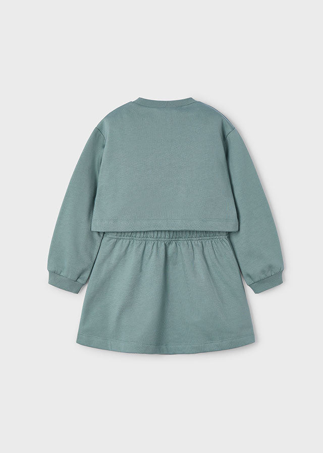 4927 Mayoral 2 Piece Flower Sweatshirt Dress