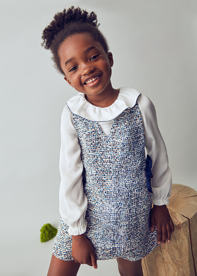 4990 Mayoral Tweed Pinafore Set