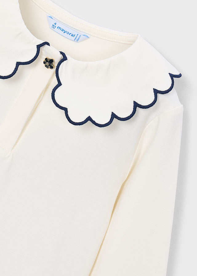 131 Mayoral long sleeve friled polo