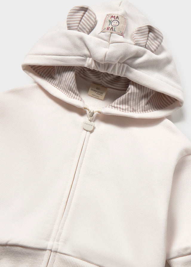 2402 Mayoral Hooded Zip Up with fun Ear Detailling