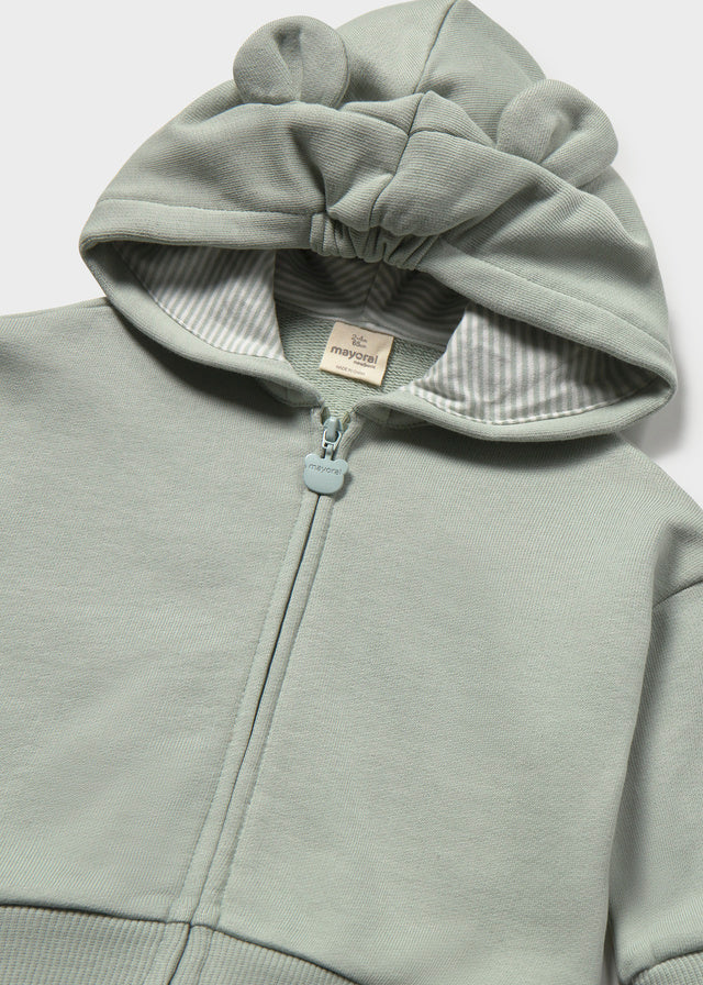 2402 Mayoral Hooded Zip Up with fun Ear Detailling