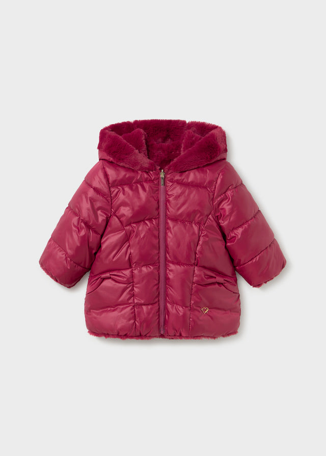 Mayoral Girls Reversible Faux Fur Puffer Jacket 2439