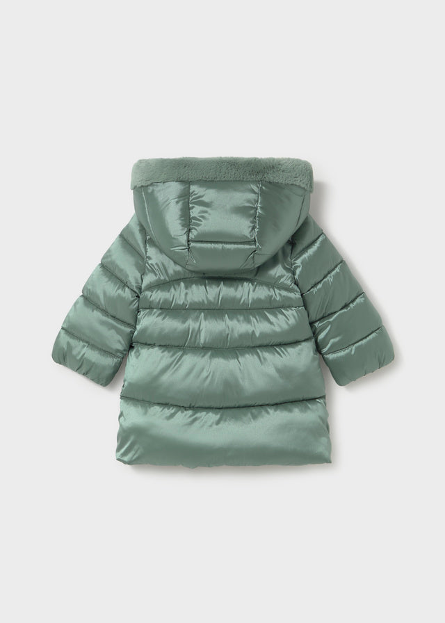Mayoral Quilted Coat Faux Fur trim 2440
