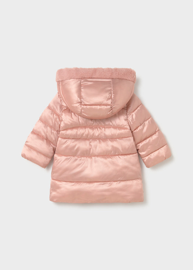 Mayoral Quilted Coat Faux Fur trim 2440