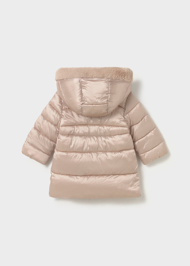 Mayoral Quilted Coat Faux Fur trim 2440