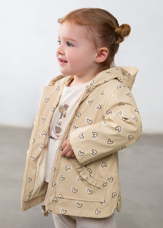 2442 Mayoral Girls Raincoat Beige & Pink | Designer Outerwear | Little VIPS