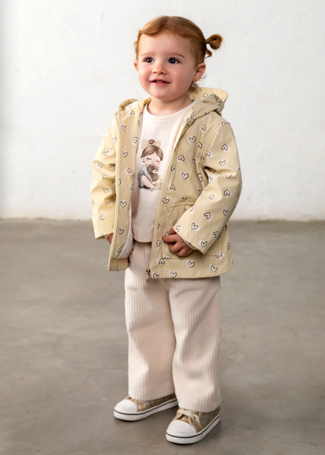 2442 Mayoral Girls Raincoat Beige & Pink | Designer Outerwear | Little VIPS