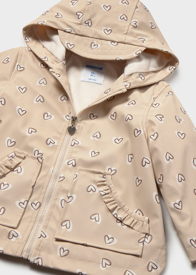 2442 Mayoral Girls Raincoat Beige & Pink | Designer Outerwear | Little VIPS