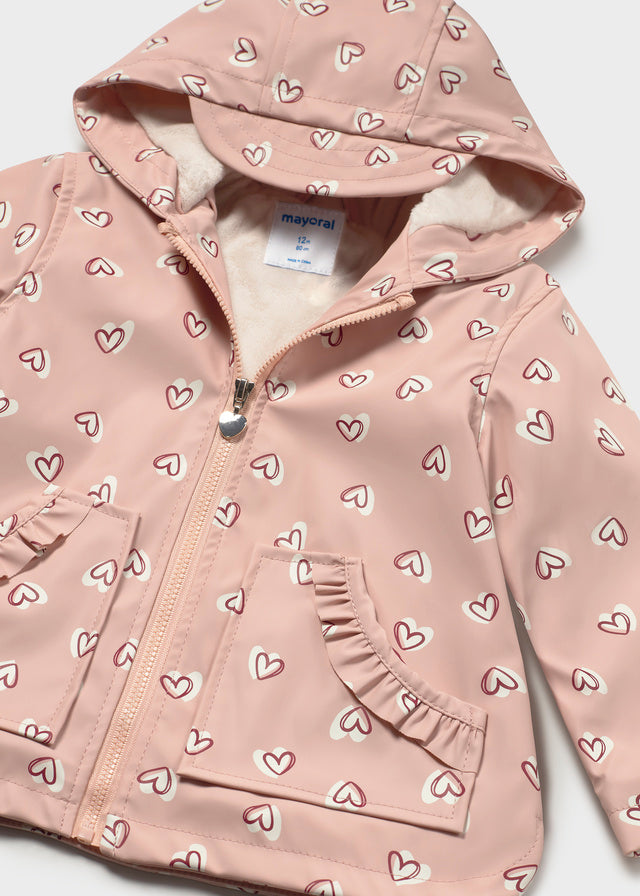 2442 Mayoral Girls Raincoat Beige & Pink | Designer Outerwear | Little VIPS