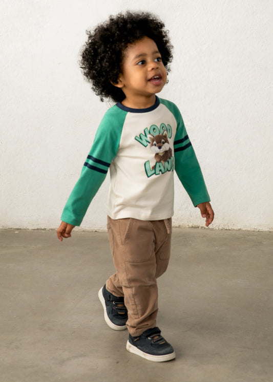 2546 Mayoral Boys Corduroy Trousers | Beige, Blue & Navy | Little VIPS