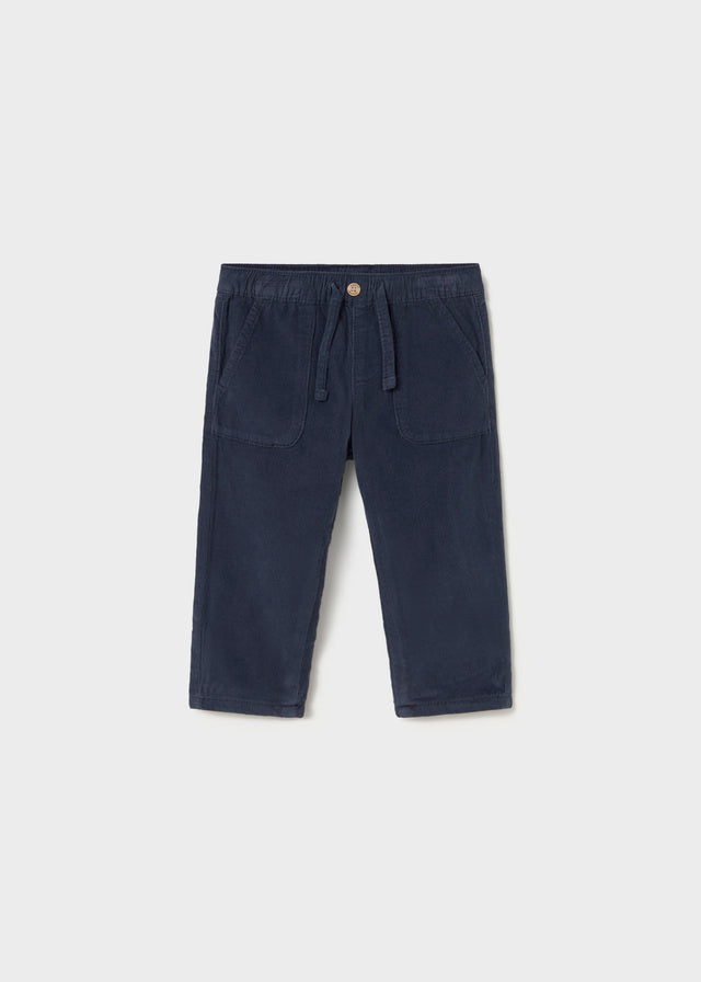 2546 Mayoral Boys Corduroy Trousers | Beige, Blue & Navy | Little VIPS