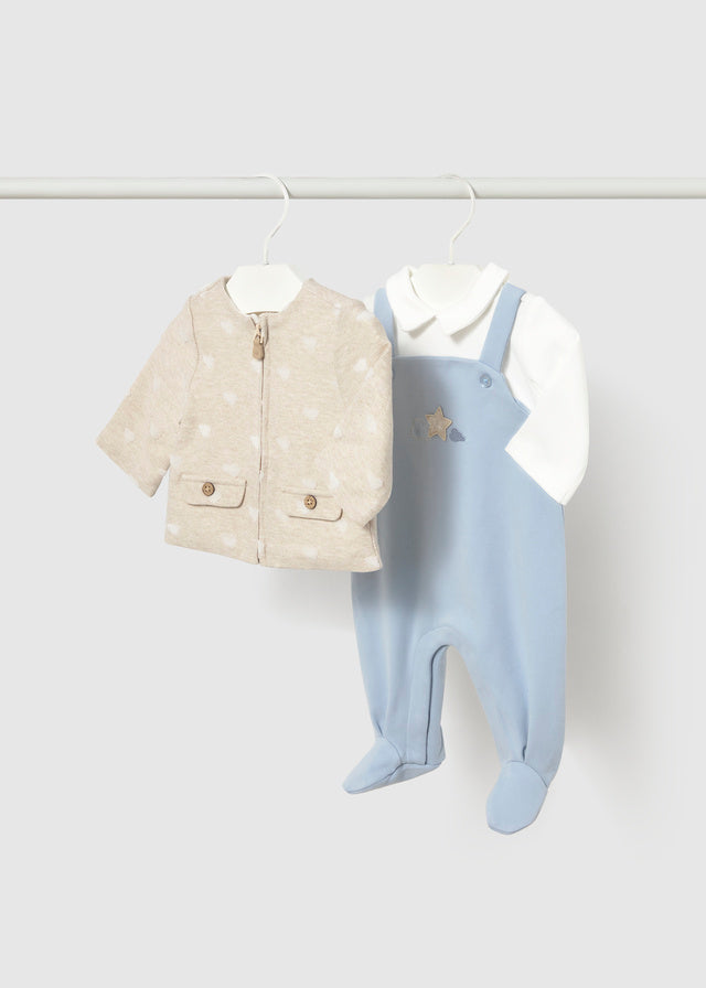 Mayoral 2657 Baby 3‑Piece Dungaree Set with Soft Jacket