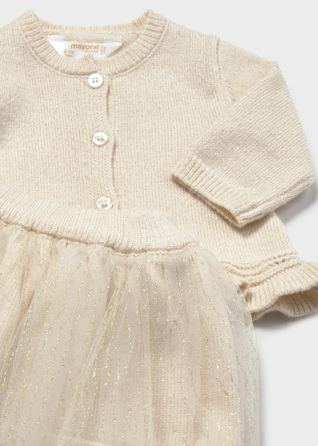 Mayoral Baby Girls Skirt Set 2811 | Red & Cream Outfit