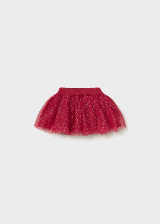 Mayoral Baby Girls Skirt Set 2811 | Red & Cream Outfit