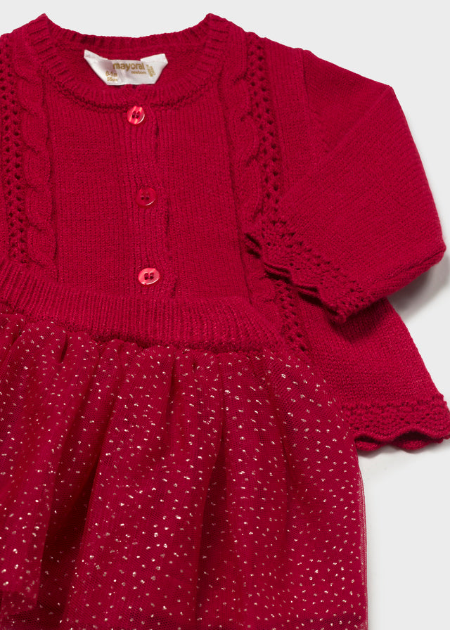 Mayoral Baby Girls Skirt Set 2811 | Red & Cream Outfit