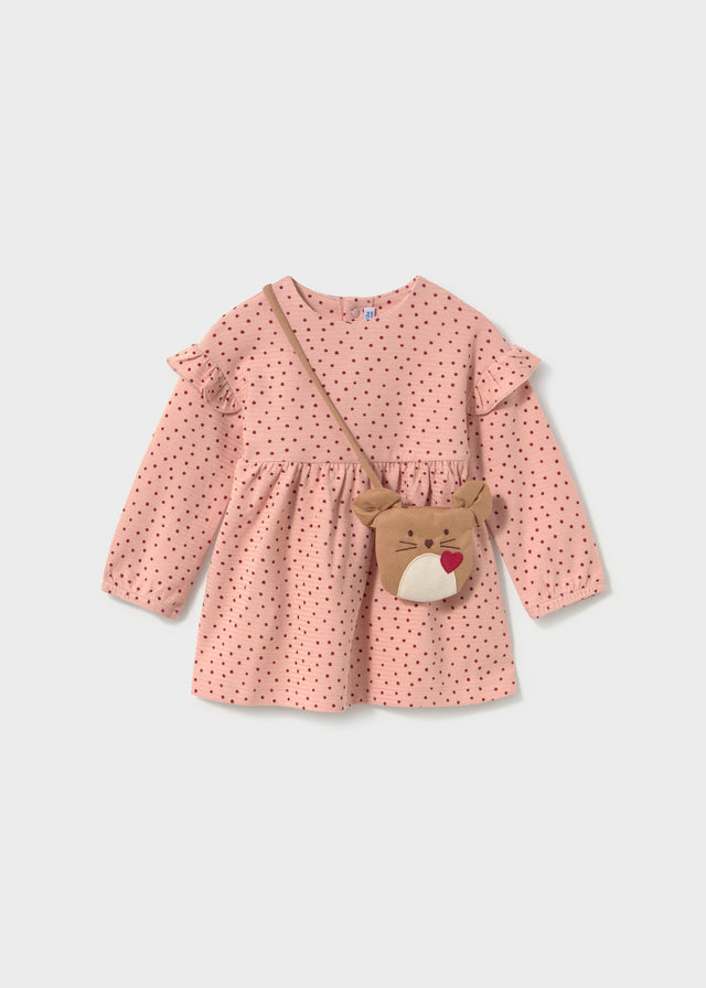 Mayoral Printed Soft Dress with cute bag accessory 2936