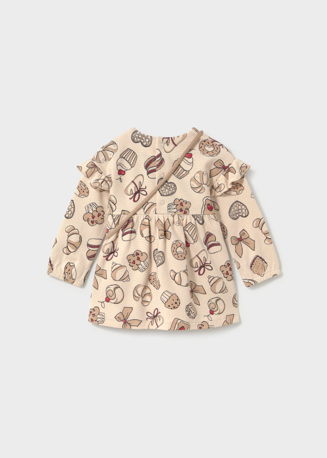 Mayoral Printed Soft Dress with cute bag accessory 2936