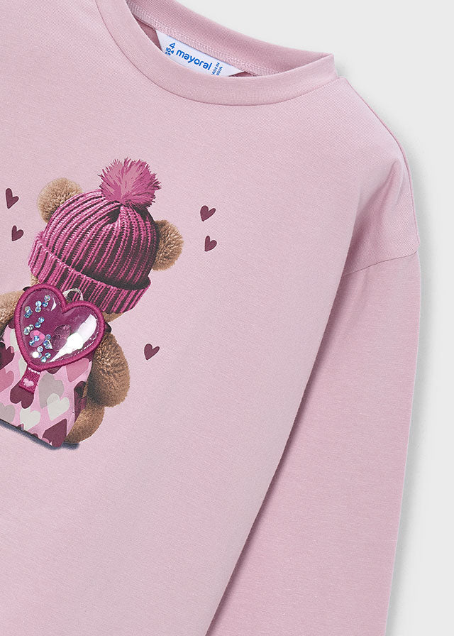 4027 Mayoral Teddy Bear Print long sleeve t-shirt