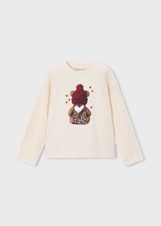 4027 Mayoral Teddy Bear Print long sleeve t-shirt