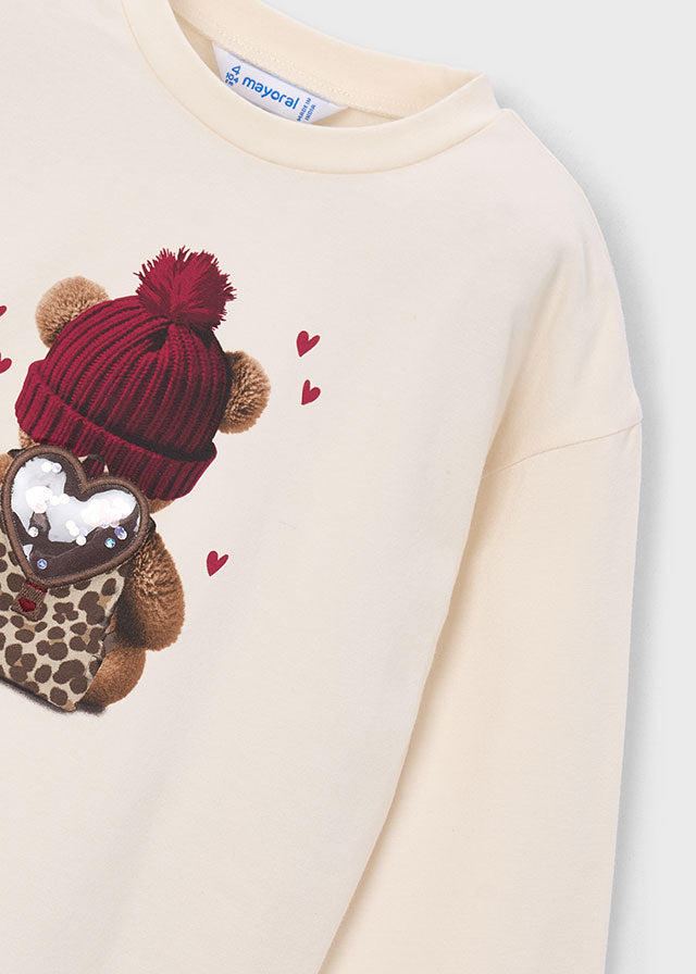 4027 Mayoral Teddy Bear Print long sleeve t-shirt