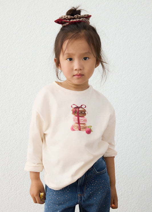 4028 Mayoral Long Sleeve Printed T-Shirt with Scrunchie