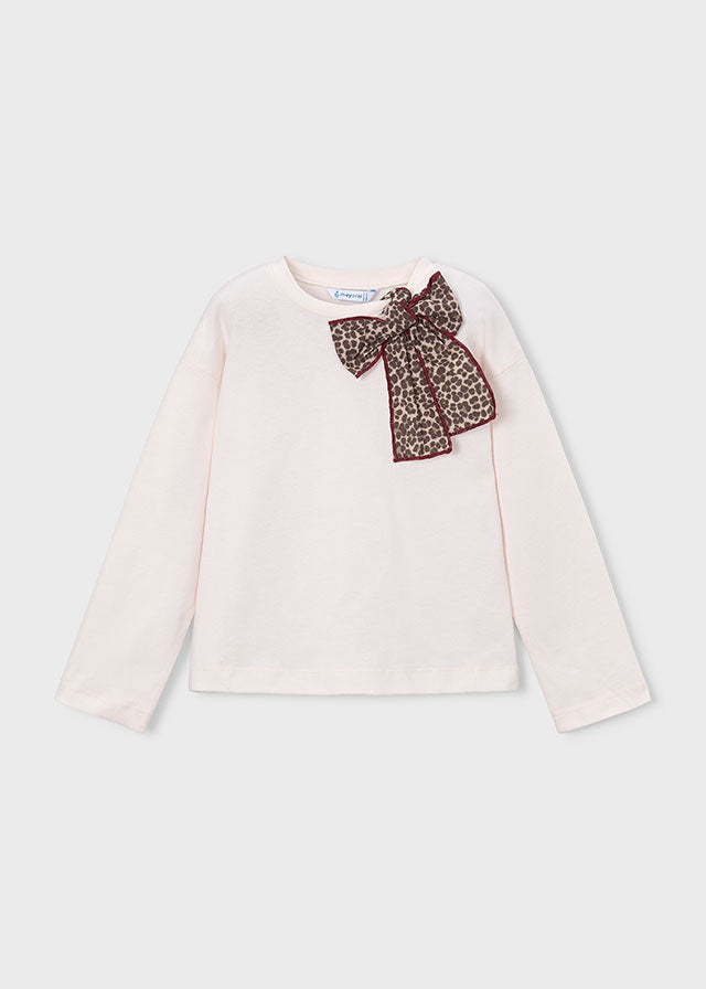 4029 Mayoral Long Sleeve Leopard Bow T-Shirt