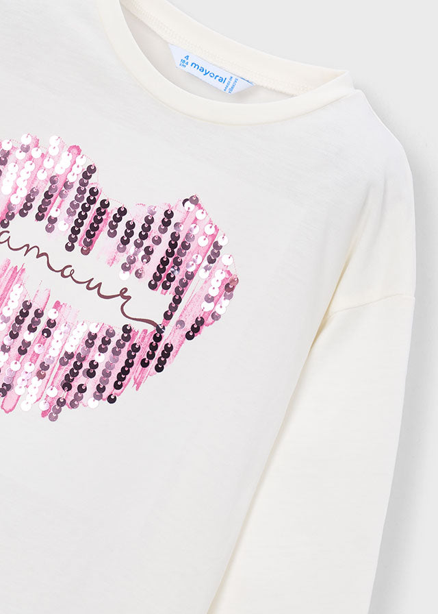 4031 Mayoral Long Sleeve Applique Print Design T-Shirt
