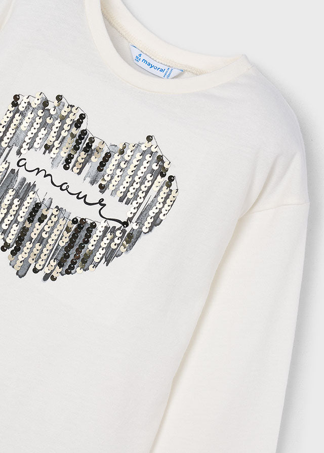 4031 Mayoral Long Sleeve Applique Print Design T-Shirt