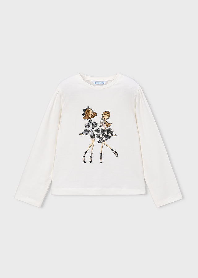 4033 Mayoral Long Sleeved Printed Girls Design
