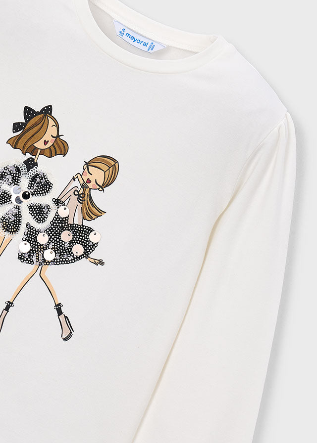 4033 Mayoral Long Sleeved Printed Girls Design