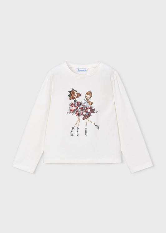 4033 Mayoral Long Sleeved Printed Girls Design