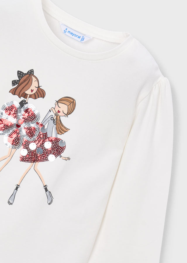 4033 Mayoral Long Sleeved Printed Girls Design