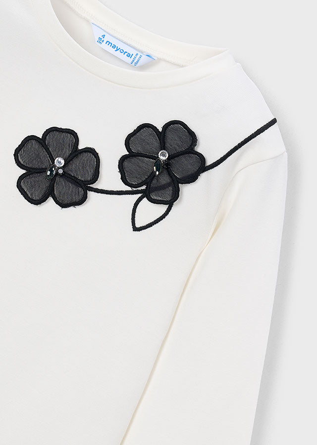 4035 Mayoral Long Sleeve Applique T-Shirt