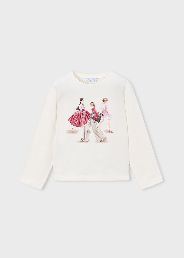 4035 Mayoral Long Sleeve Applique T-Shirt