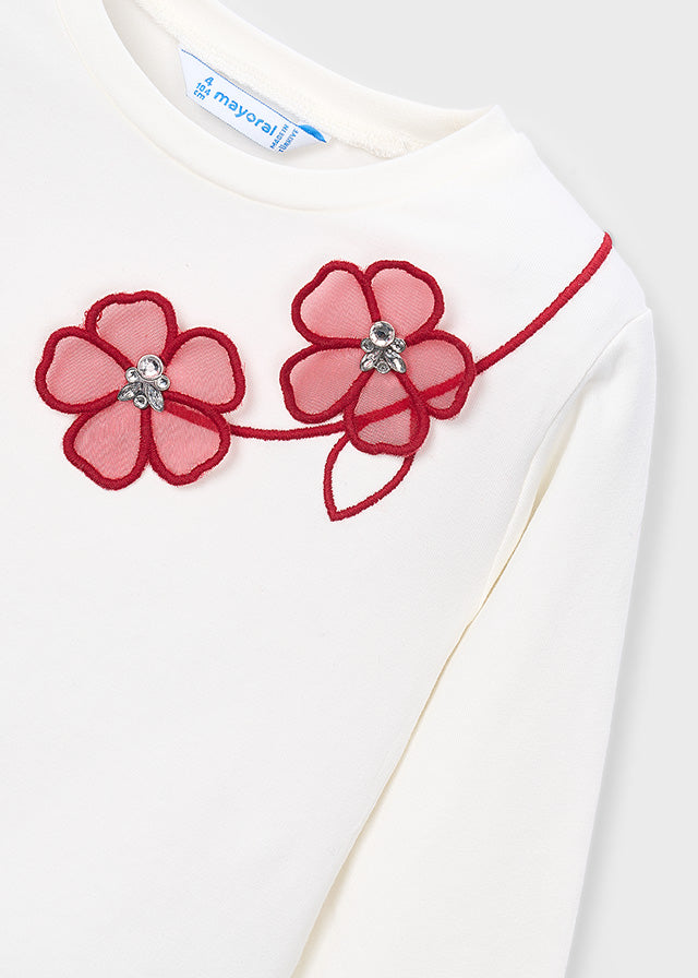 4035 Mayoral Long Sleeve Applique T-Shirt