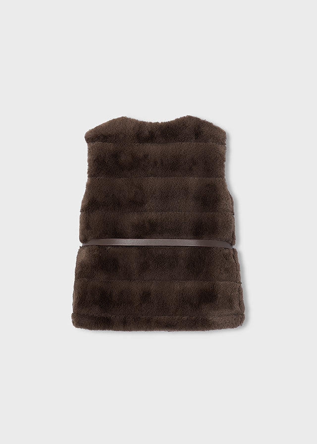 Mayoral Faux Fur Belted Gilet | Girls Luxury Winter Layer | Little VIPs 4328