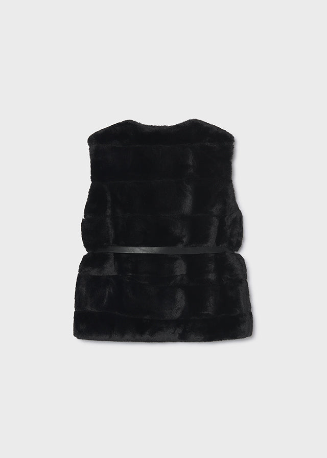 Mayoral Faux Fur Belted Gilet | Girls Luxury Winter Layer | Little VIPs 4328