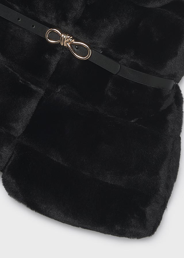 Mayoral Faux Fur Belted Gilet | Girls Luxury Winter Layer | Little VIPs 4328