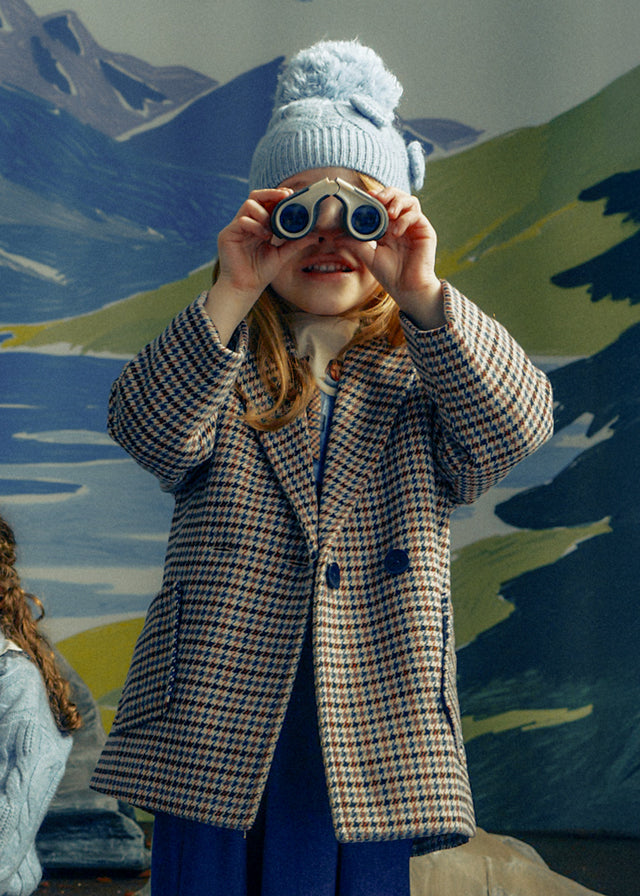 4414 Mayoral Tweed Coat | Girls Classic Tweed Coat | Little VIPs