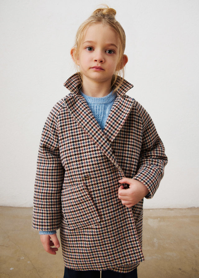 4414 Mayoral Tweed Coat | Girls Classic Tweed Coat | Little VIPs