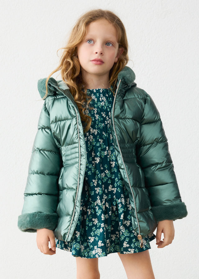 4422 Mayoral Quilted Faux Fur Hood Jacket