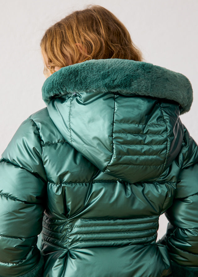 4422 Mayoral Quilted Faux Fur Hood Jacket