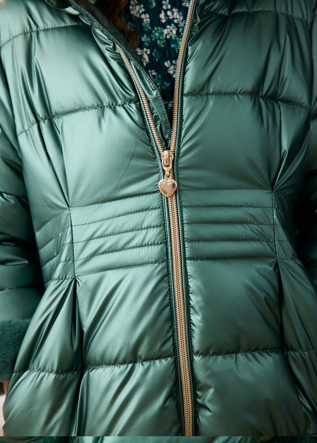 4422 Mayoral Quilted Faux Fur Hood Jacket