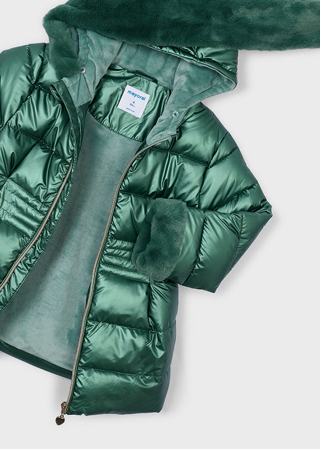 4422 Mayoral Quilted Faux Fur Hood Jacket