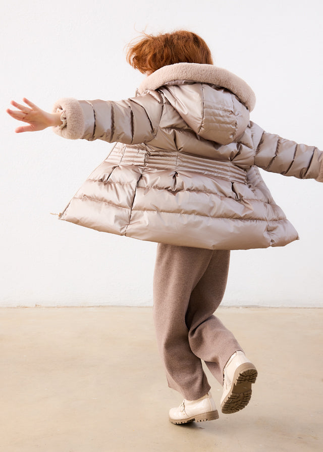 4422 Mayoral Quilted Faux Fur Hood Jacket