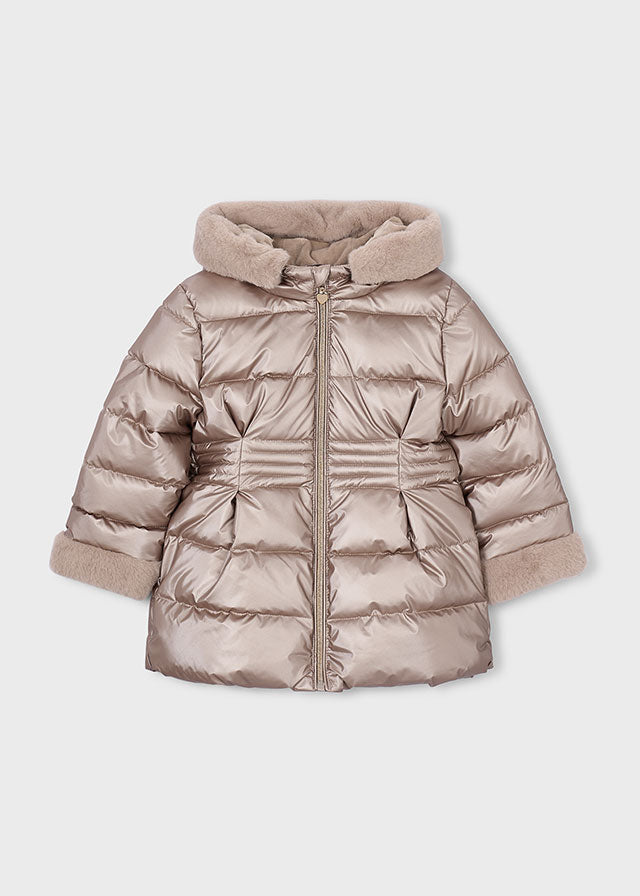 4422 Mayoral Quilted Faux Fur Hood Jacket