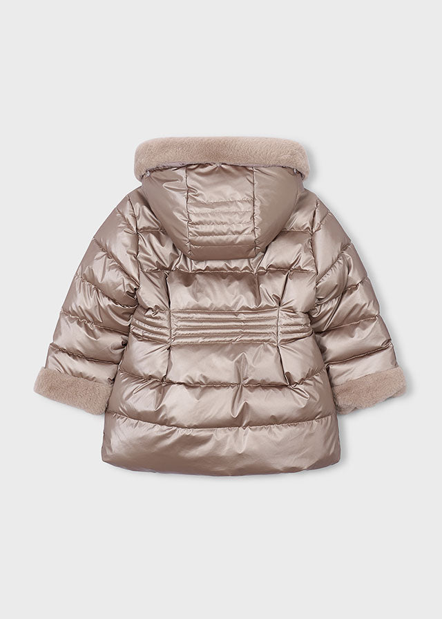 4422 Mayoral Quilted Faux Fur Hood Jacket