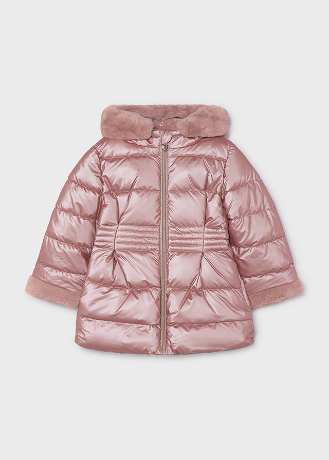 4422 Mayoral Quilted Faux Fur Hood Jacket