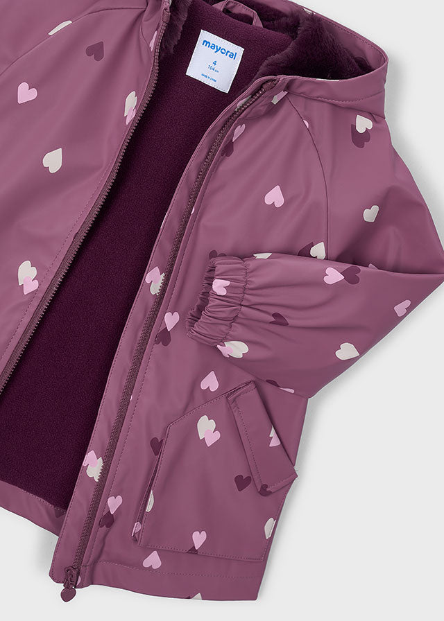 Mayoral Girls Heart Print Raincoat 4424